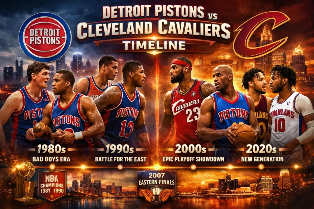 detroit pistons vs cleveland cavaliers timeline