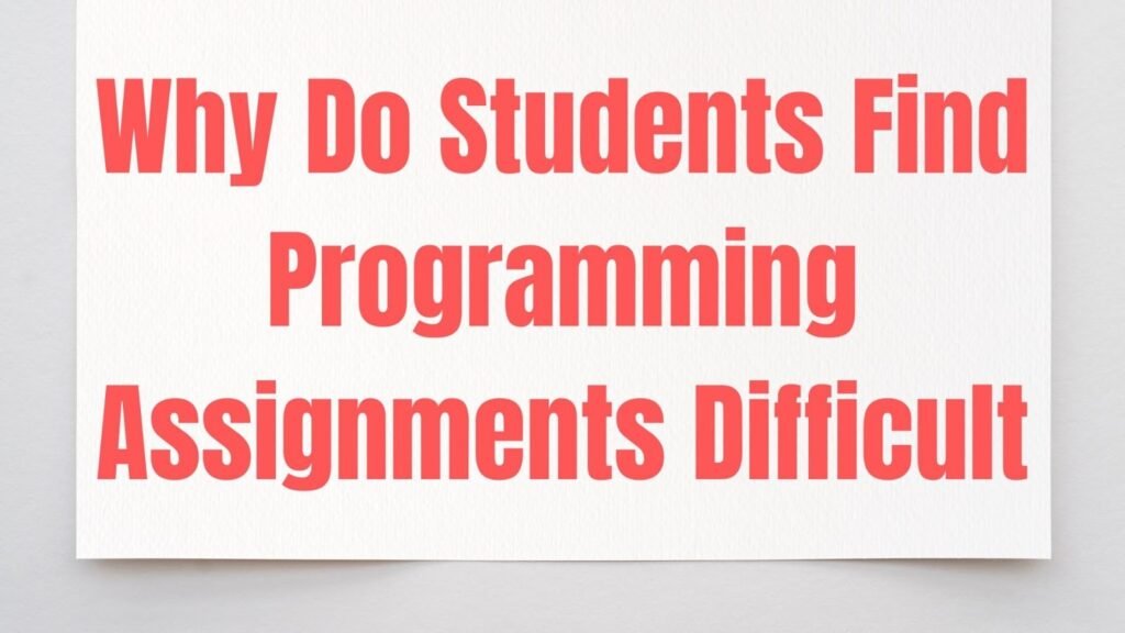 Why Do Students Find Programming Assignments Difficult